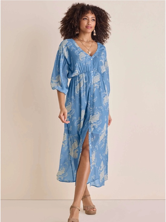 VENUS Dresses & Skirts - VENUS Button Down Maxi Dress - Blue NEW